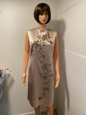Vintage Satin Cheongsam Sheath Dress Incredible Beading