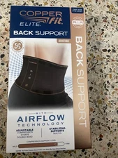 Copper Fit Elite Back Support Brace – Adjustable Double-Band, One Size Fits Most