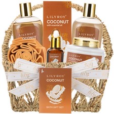 Valentines Day Gifts for Women - 7Pcs Luxury Bath and Body Gift Basket Set fo...