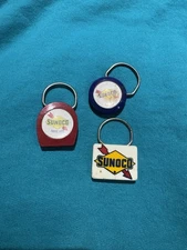 VINTAGE Lot Of 3 Sunoco Gas Pull apart Keychains