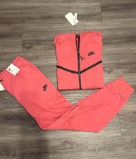 Nike women Pink Tracksuit Set Hoodie Pants Logo Zip Regular Size S