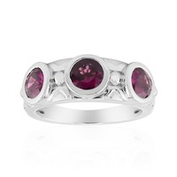 Cavill Rhodolith Ring 925 Sterling Silber 1,33Ct Rundschliff Damen