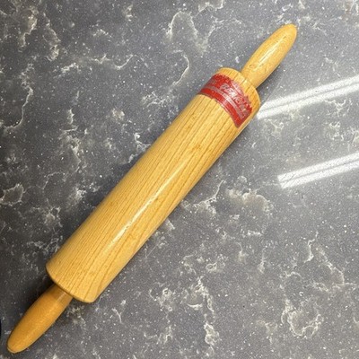 Baker's Lifetime Wood Plain Rolling Pin w/ Handles Brown/Red 16 in