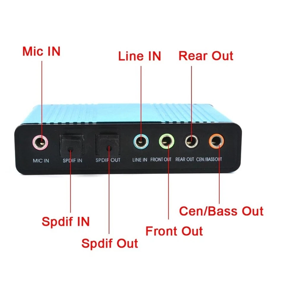 USB 6 Channel 5.1 / 7.1 Surround External Sound Card PC Laptop Desktop2555 - Image 2 of 4