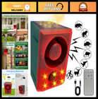 Solar Outdoor Motion Sensor Alarm with Dog Barking & Gunshot Sounds, 130dB, 3 Mo