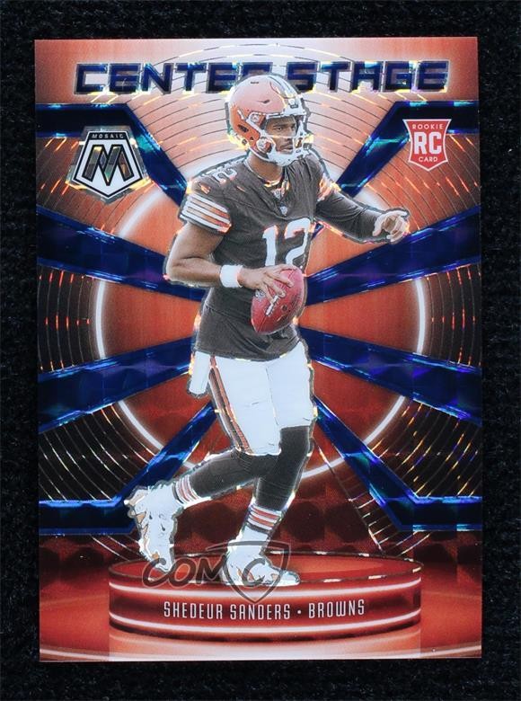 2025 Panini Mosaic Center Stage Blue Prizm 30/99 Shedeur Sanders Rookie RC 3s8