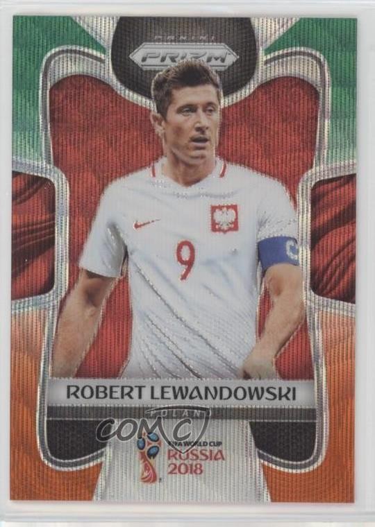 2018 Panini Prizm World Cup Green & Orange Wave Robert Lewandowski #146 09j5