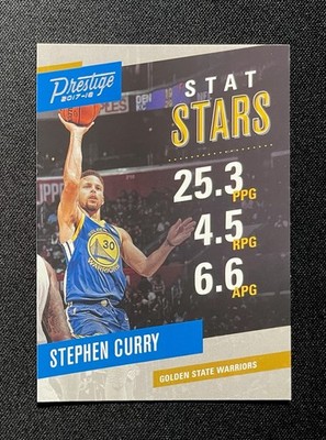 2017-18 Panini Prestige Stat Stars Steph Curry #9 Golden State Warriors