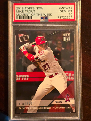 Topps 2018 Topps Now Mike Trout MOW-12 /886 PSA 10