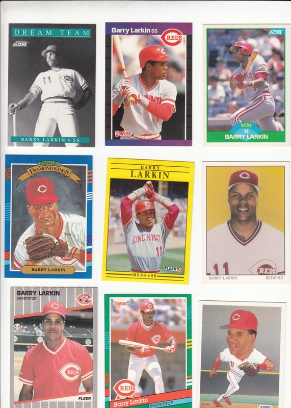 BARRY LARKIN HALL OF FAME DREAM TEAM,  DIAMOND KING  LOT 9 CARDS  NM NO CREASES
