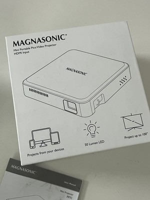 Magnasonic PP71 Mini Pico DLP Projector 50 Lumen HDMI w/ Box Manual Cables