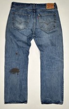 Vintage Levi  s 501 Button Fly Straight Leg Denim Jeans Paint Splatter 36 x 30