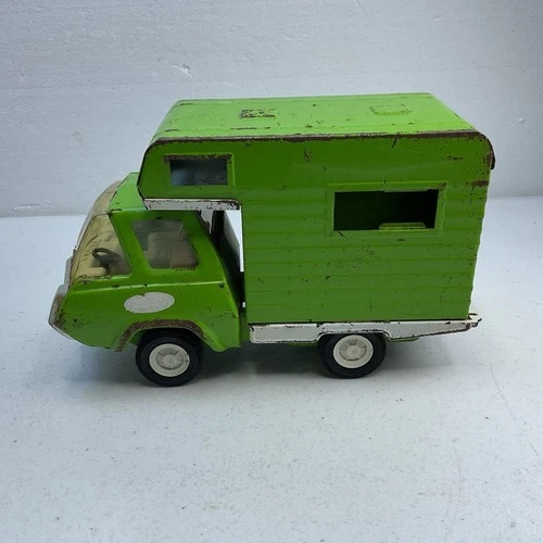 Vintage Green Metal Tonka Truck Camper RV Van