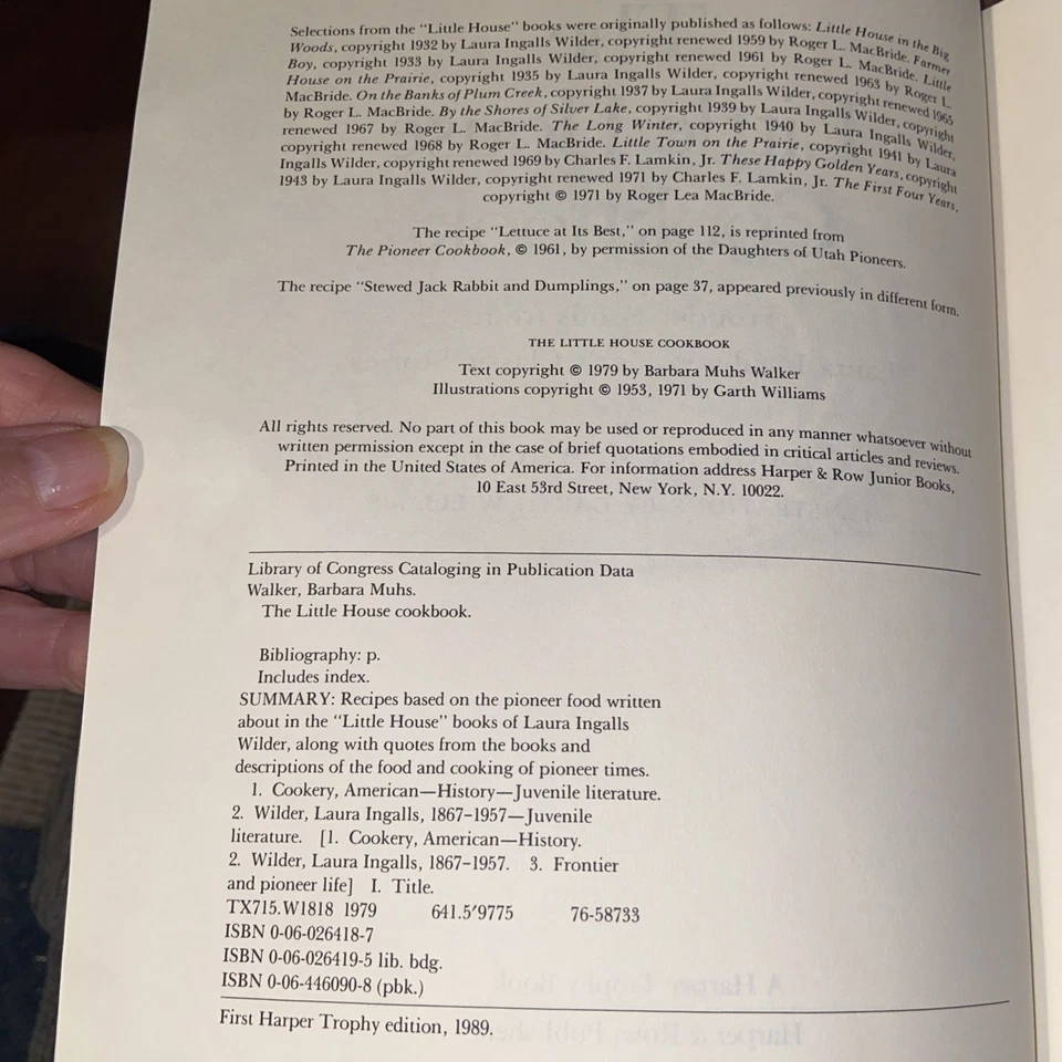 The Little House Cookbook Frontier Foods from Laura Ingalls Wilder Walker - Image 4 of 4