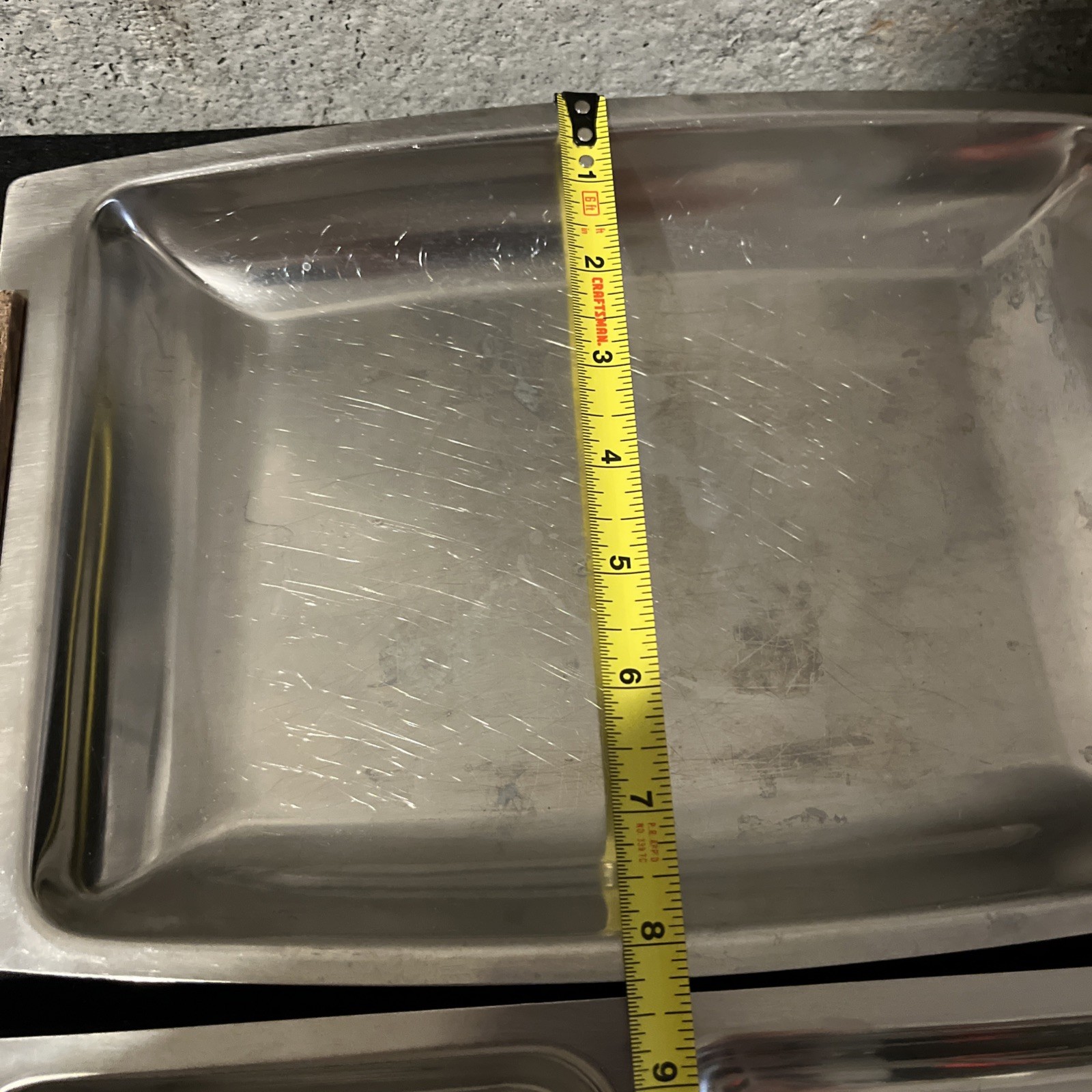 MCM Vtg Kalmar Stainless Steel & Teak Wood Serving Trays + Lid - 3 Piece Set