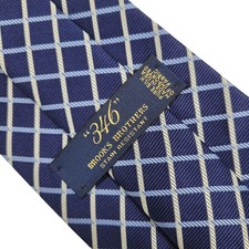 EUC Brooks Brothers Repp Tie Woven 100 Pure Silk Men's Blue Geometric Neck Wear