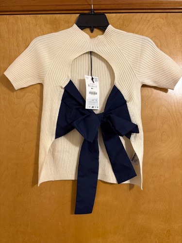 Zara Mockneck Sweater with Bow on the Back