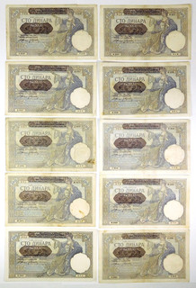 1941 National Bank of Serbia 100 Dinars Pick 23 10 Notes