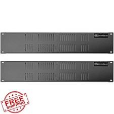 AxcessAbles 2U Vented Rack Panel 19 inch 3.75"H Black 2 Pack