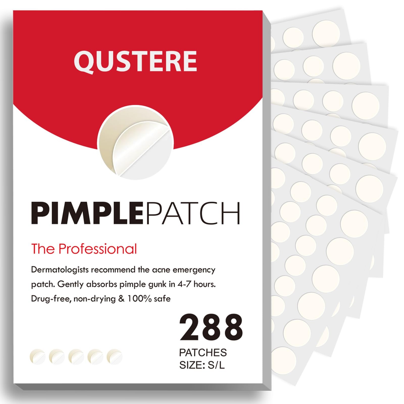 QUSTERE Pimple Patches for Face, Hydrocolloid Acne Patches, Cute Round Shape ...