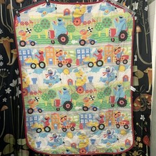 Vtg Riegel Sesame Street Crib Toddler Bed Comforter Made In USA