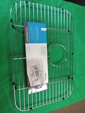 Style Selections 19.5"x 13.5" Chrome Finish Single Bowl Sink Grid Offset Drain