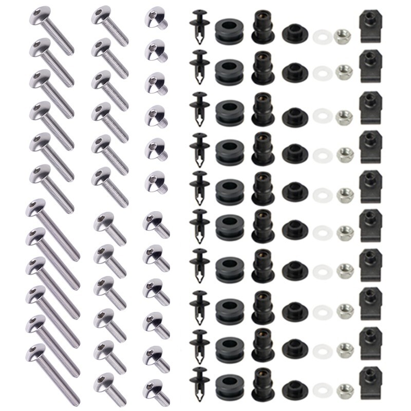 Complete Silver Stainless Fairing Install Bolt Kit for Honda CBR954RR 2002 2003