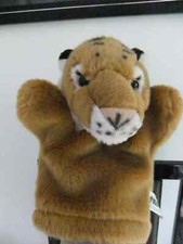 8" ELGATE GINGER CAT TIGER HAND GLOVE PUPPET TEDDY BEAR SOFT CUDDLY TOY A