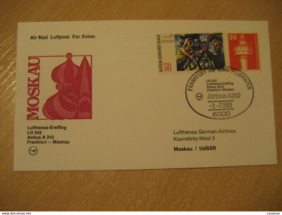 MOSCOW Frankfurt 1983 Lufthansa Airlines Airline Airbus A 310 First Flight Black
