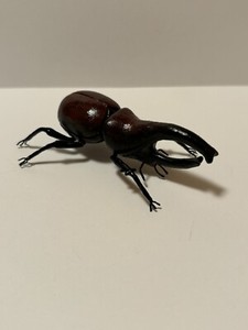 Handmade Hand-painted 3" Black & Brown Rhinocerous Beetle Figurine Replica
