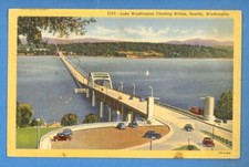CALIFORNIA - SEATTLE, LAKE WASHINGTON FLOATING BRIDGE PC USED 430