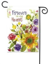 NEW In Loving Memory FOREVER IN MY HEART Cemetery Ashes Garden Flag Studio M  tw