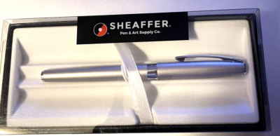NIB Sheaffer Fountain Pen - Sagaris - Brushed Silvertone, Medium Nib N0947750