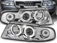 Scheinwerfer Paar Audi A4 Ab 1994 Bis 1998 Angel Eyes Chrom