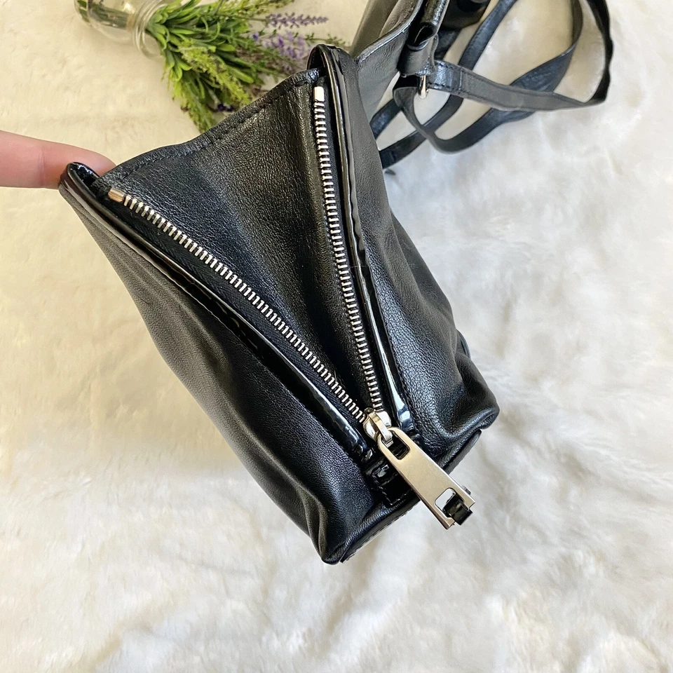 Marc Jacobs черная кожа и патент клапан спереди сумка наплечная сумка современный - Изображение 4 из 4