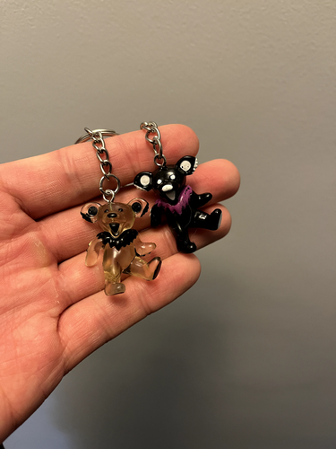 Grateful Dead Dancing Bears Keychains 2x Black and Transparent - 第 1/1 張圖片