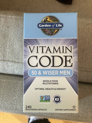 Vitamin Code 50 & Wiser Men 240 vegan tabs. Garden of life multi vitamin 06/26 