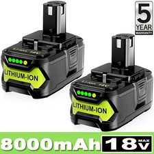 2PACK For RYOBI P108 18V 8.0Ah High Capacity Battery 18Volt Lithium-Ion One Plus