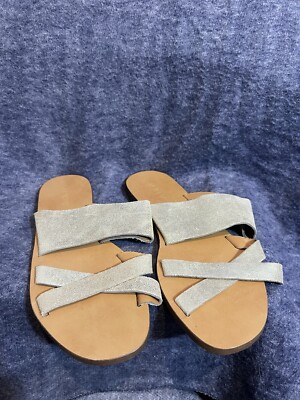 J Crew Flat Sandals Size US Gold Metallic
