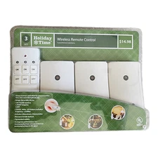 HOLIDAY TIME WIRELESS REMOTE CONTROL 3pk (3) Receivers (1) Transmitter NEW