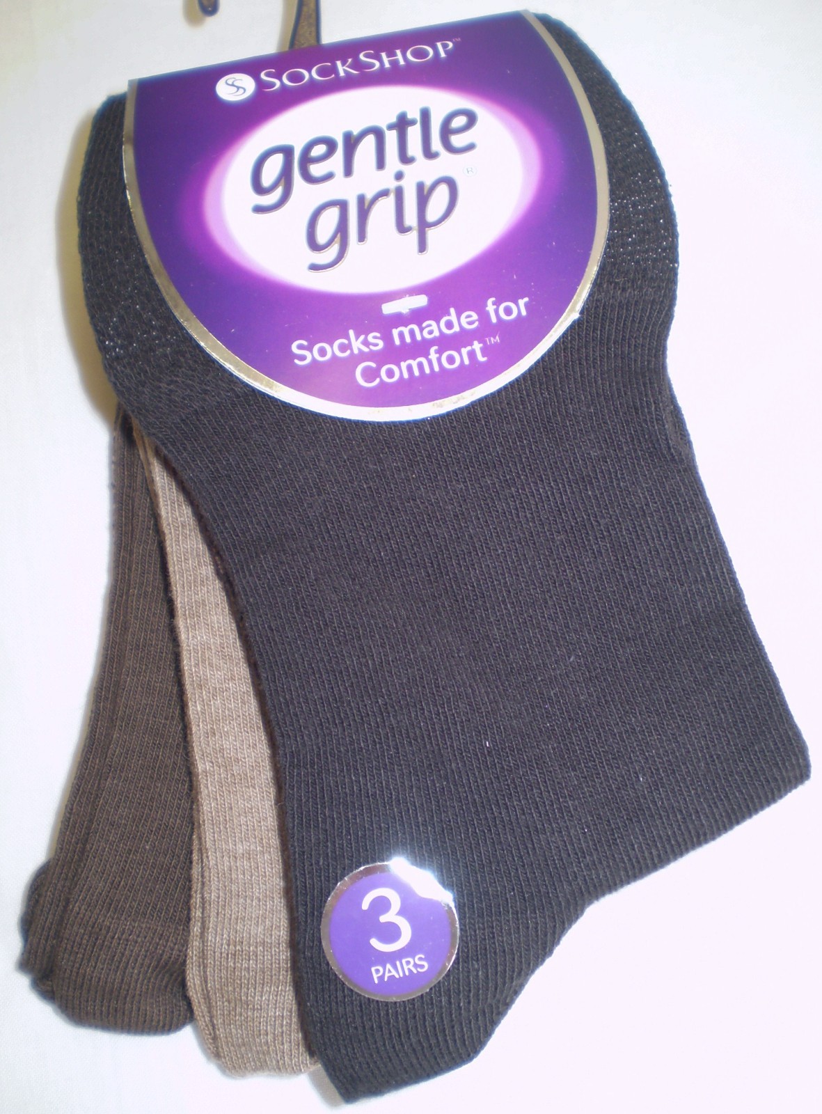 3 PAIRS LADIES OR MENS LOOSE TOP COTTON SOCKS FOR SWOLLEN ANKLES