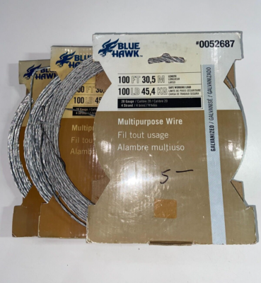 #ad #ad Blue Hawk 0052687 Galvanized Multipurpose Wire 100 FT Length 100 LB SWL Set of 3 $18.00