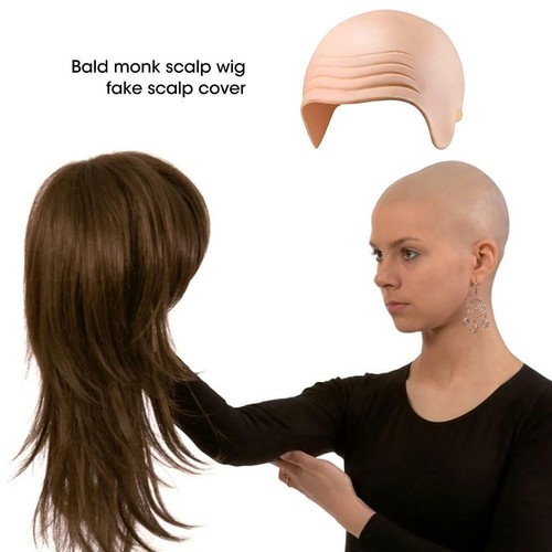 Latex Bald Cap Thick Bald Cosplay Hat Fancy Dress Makeup Costume Halloween Party - Picture 9 of 9