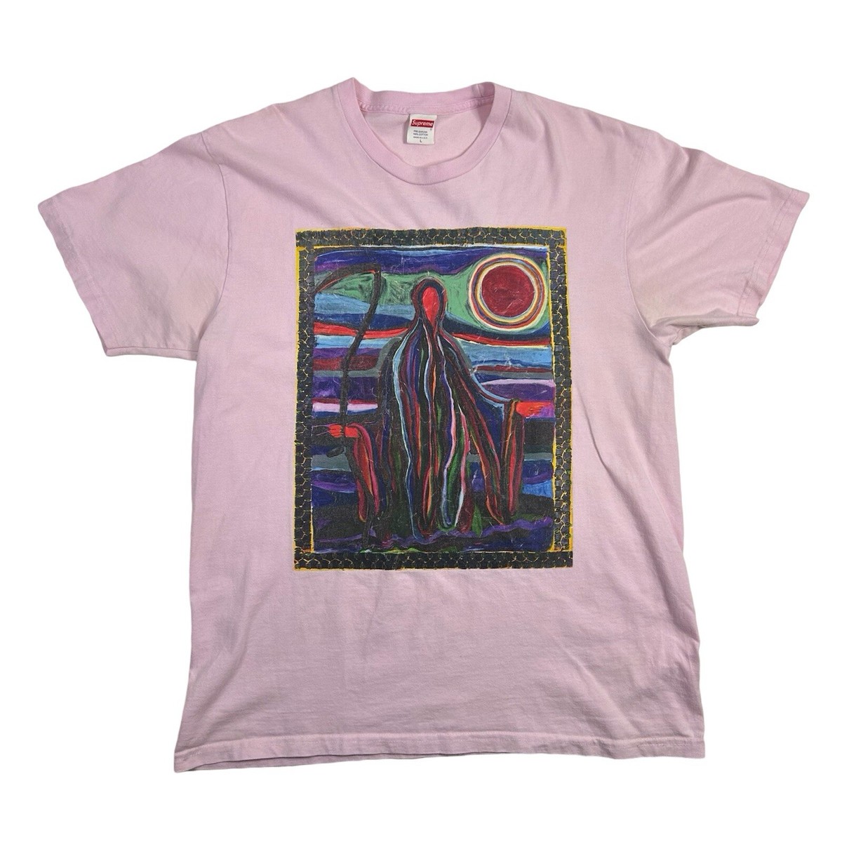 Supreme SS19 Reaper Josh Smith T Shirt Tee Light Pink Black Red 