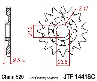 Pignon avant JT 266 13 pour réparer l'usure de transmission sur Honda CR 125