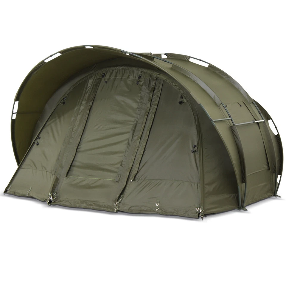 Lucx® Angelzelt + Überwurf Karpfenzelt 1, 2, 3 Man Bivvy + Winterskin "Leopard" - Bild 4 von 4