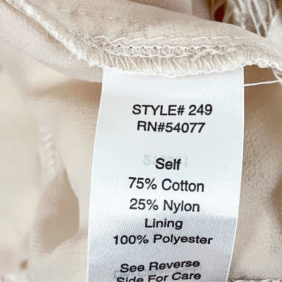 Blazer corto CABI marfil floral encaje victoriano transparente manga larga, talla 6 Foto 4 de 4