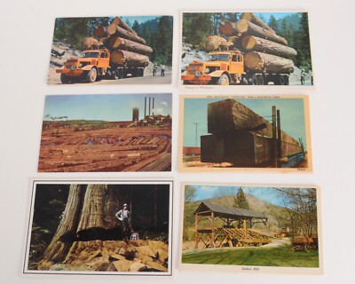 VTG Lot of 11 Logging Related Cards - Paul Bunyan, Sutter's Mill +