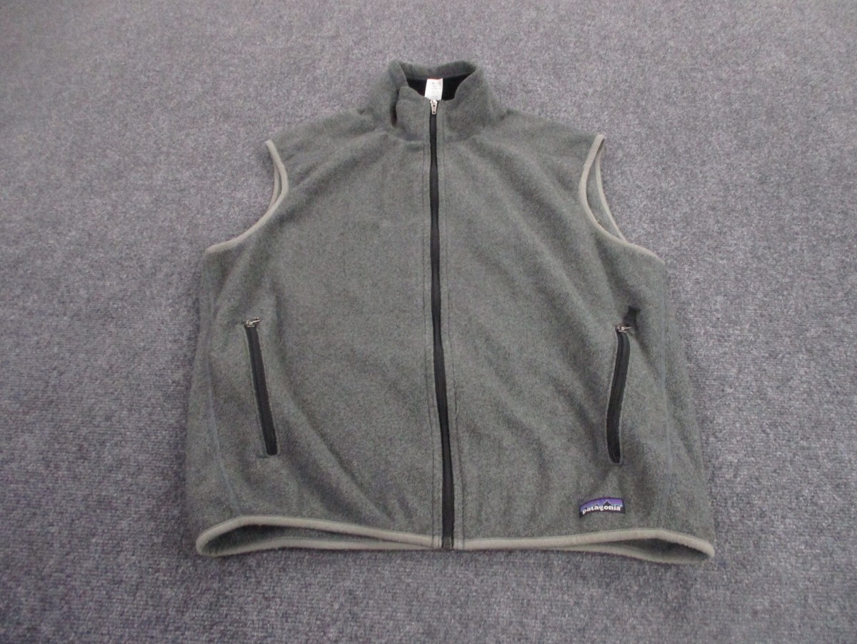 Patagonia Vest Jacket Adult L Gray Synchilla Fleece Outdoors Hiking Camping  Mens