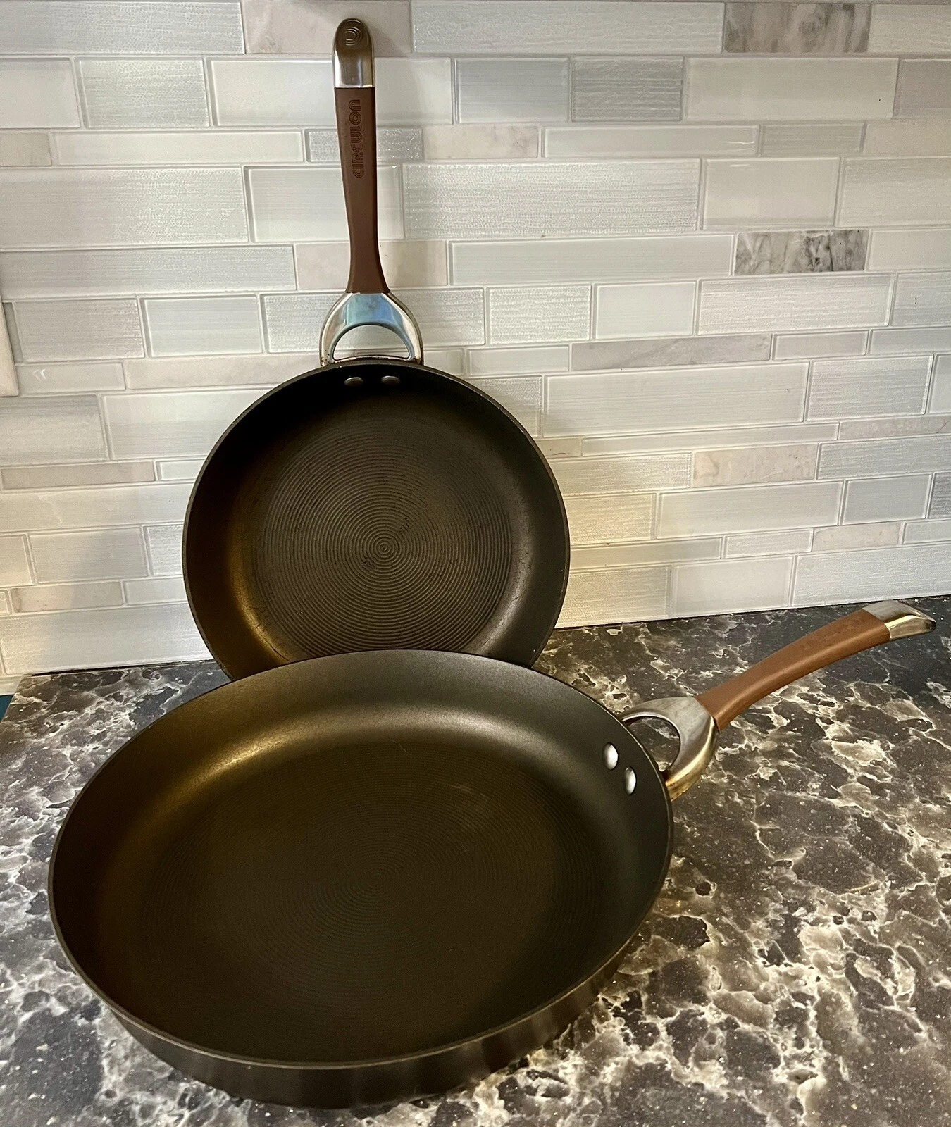 2 Circulon Symmetry Pan Skillet Nonstick 10” & 12" Pans Skillets
